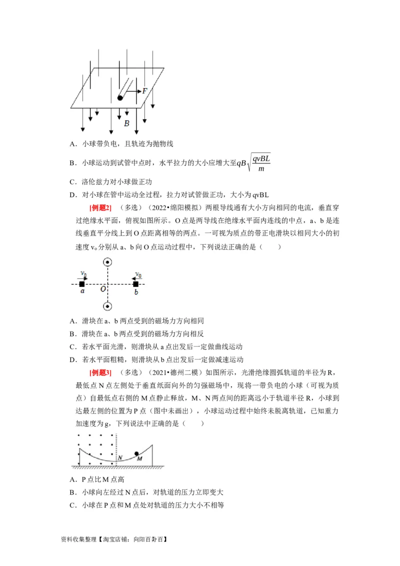 第22讲　磁场对运动电荷的作用（原卷版）_04高考物理_通用版（老高考）复习资料_2024年复习资料_完2024年高考物理一轮考点复习精讲精练（全国通用）