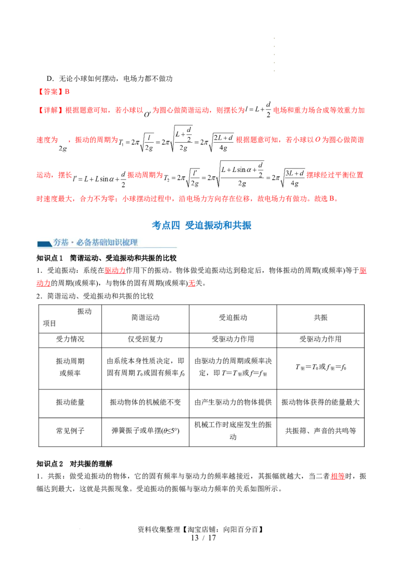 第34讲机械振动（讲义）（解析版）_04高考物理_新高考复习资料_2024新高考复习资料_一轮复习资料_2024年高考物理一轮复习讲练测（讲义+练习+课件）（新高考）_讲义+练习