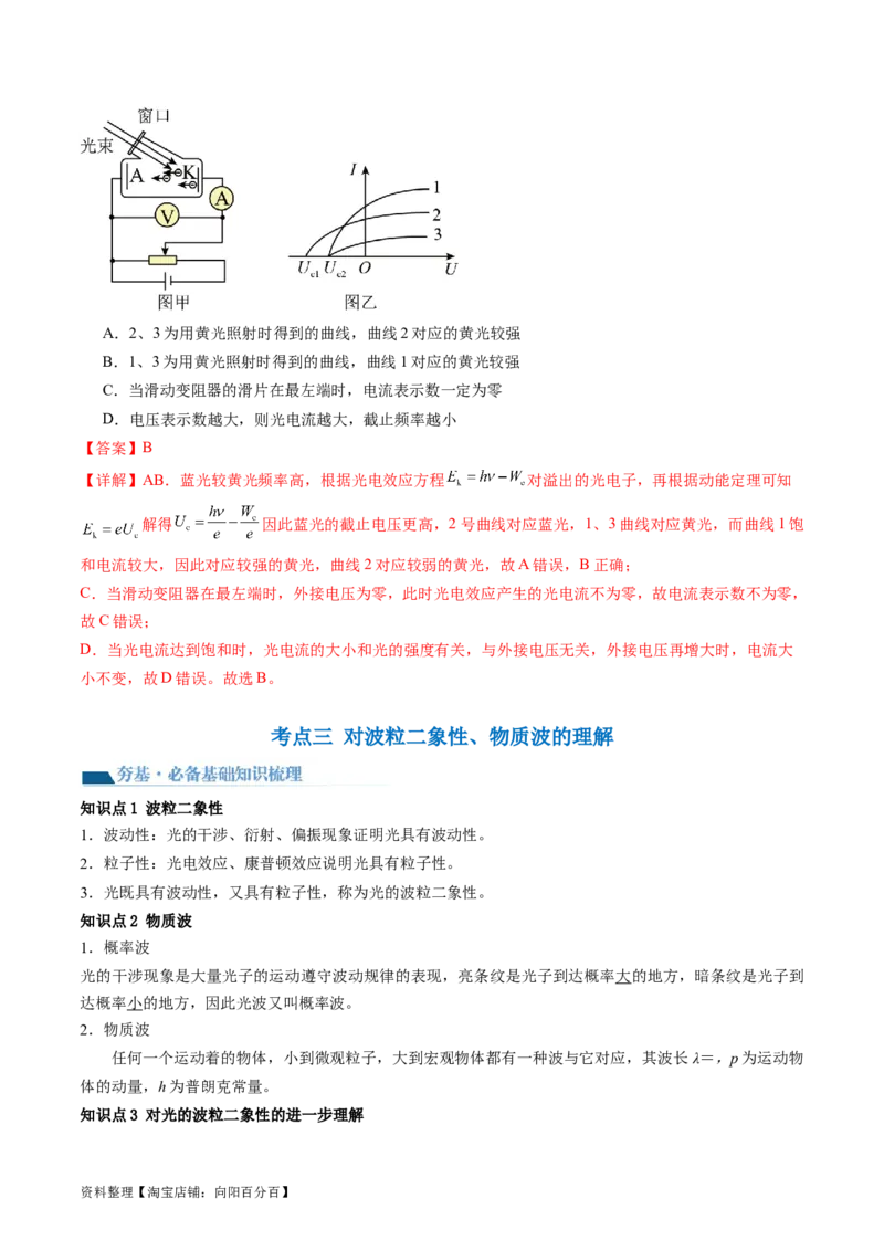 第72讲光电效应波粒二象性（讲义）（解析版）_04高考物理_新高考复习资料_2024新高考复习资料_一轮复习资料_2024年高考物理一轮复习讲练测（讲义+练习+课件）（新高考）_讲义+练习