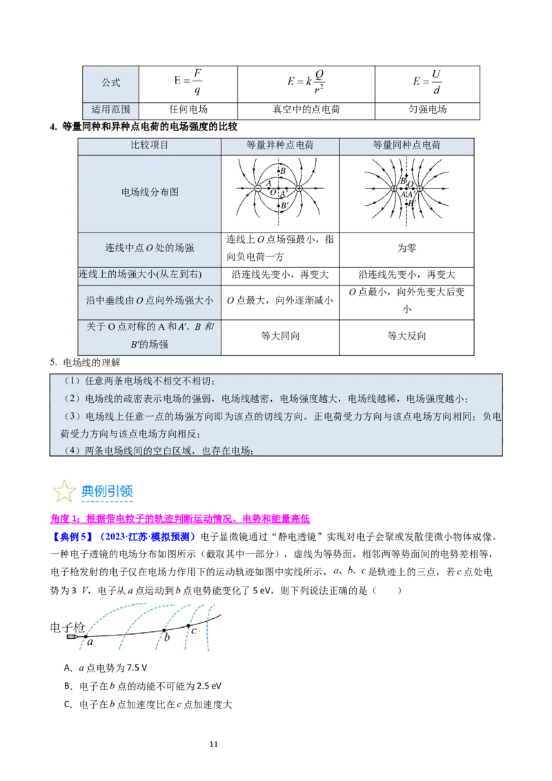 考点34电场力的性质（核心考点精讲+分层精练）-备战2024年高考物理一轮复习考点帮（新高考专用）（解析版）_04高考物理_新高考复习资料_2024新高考复习资料_一轮复习资料