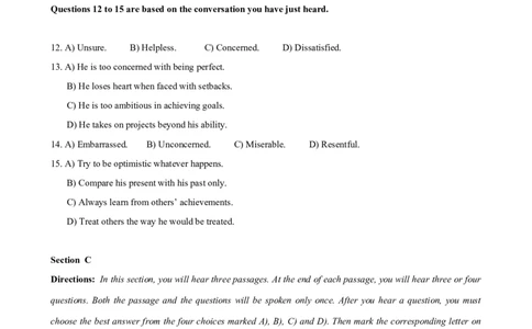 2019年12月四级真题全3套_02.四六级真题+模拟题（0128）_四级真题+音频+解析(0128)_03.2016&mdash;2025年新题型_2019年12月四级_2019.12四级真题word