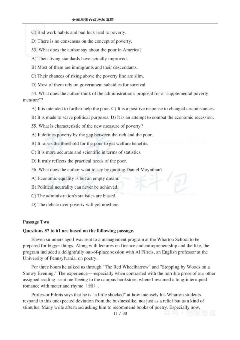 2012年12月大学英语6级真题及答案解析（卷二）_最新更新，视频都在这_2026、6月四级速转存易和谐_四六级真题+资料包_六级真题_2007-2015年六级真题及答案解析_2012年12月英语六级真题