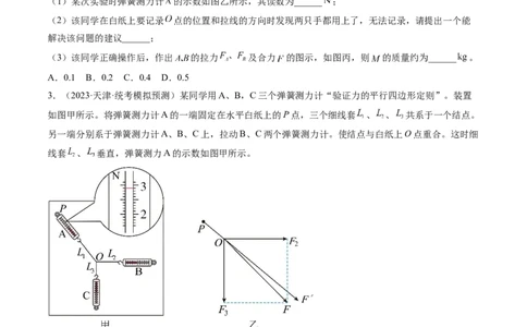 第11讲探究两个互成角度的力的合成规律（练习）（原卷版）_04高考物理_新高考复习资料_2024新高考复习资料_一轮复习资料_2024年高考物理一轮复习讲练测（讲义+练习+课件）（新高考）