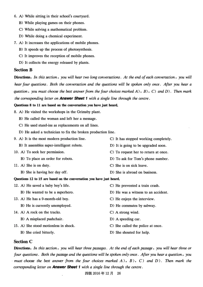 2016.12四级真题全3套(带书签)_02.四六级真题+模拟题（0128）_四级真题+音频+解析(0128)_03.2016&mdash;2025年新题型_2016年12月四级