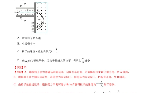 第52讲洛伦兹力与现代科技（练习）（解析版）_04高考物理_新高考复习资料_2024新高考复习资料_一轮复习资料_2024年高考物理一轮复习讲练测（讲义+练习+课件）（新高考）_讲义+练习