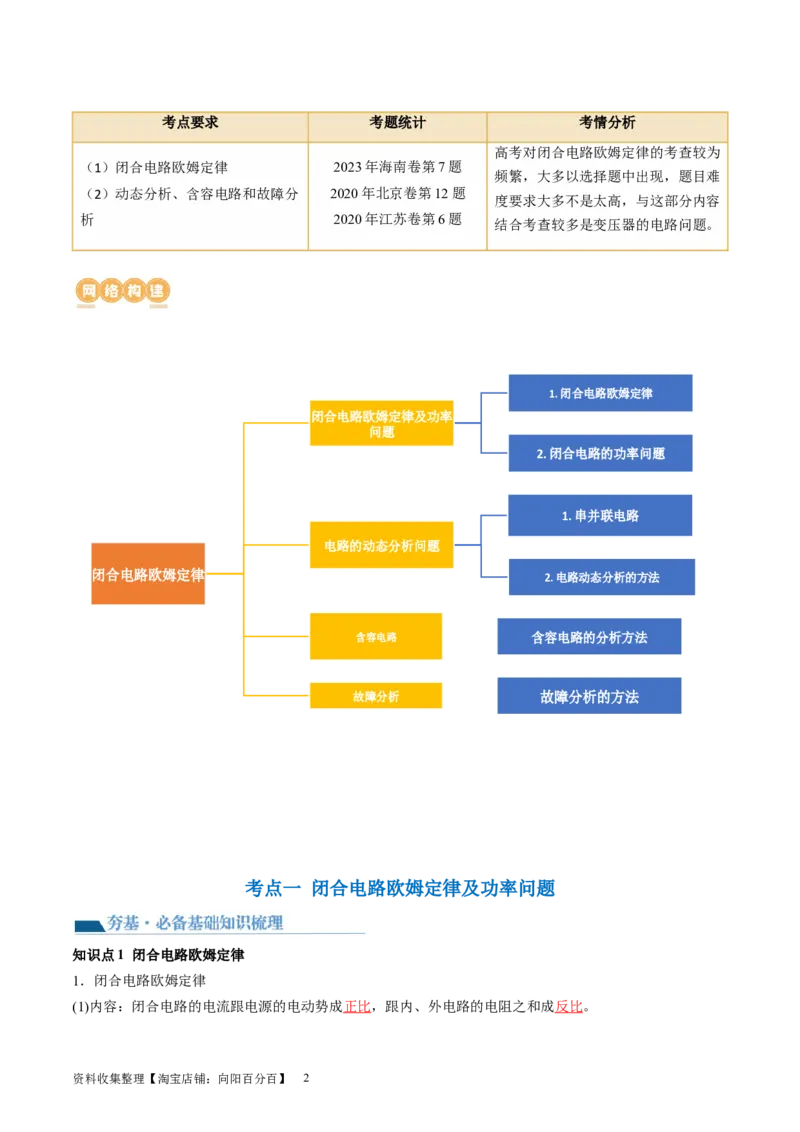 第43讲闭合电路欧姆定律（讲义）（解析版）_04高考物理_新高考复习资料_2024新高考复习资料_一轮复习资料_2024年高考物理一轮复习讲练测（讲义+练习+课件）（新高考）_讲义+练习