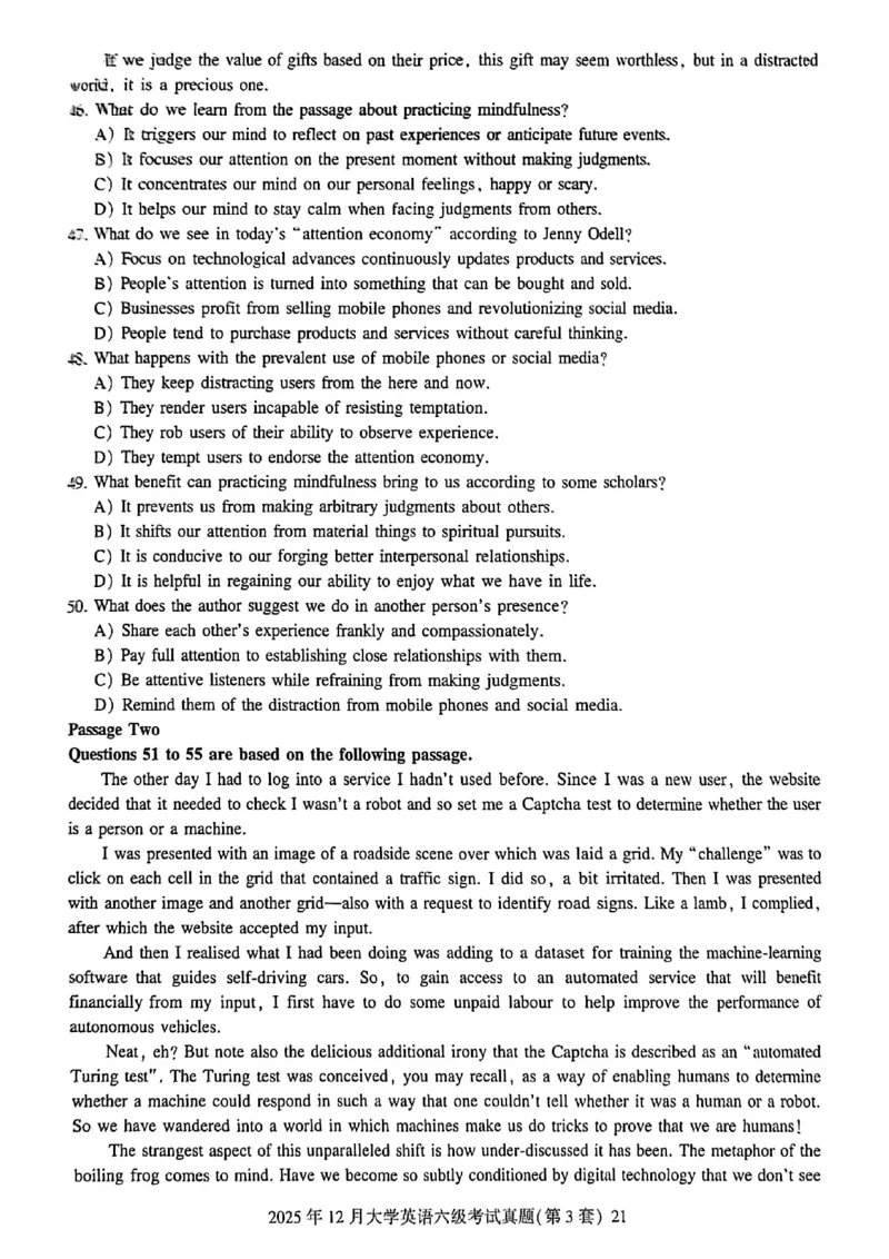 2025年12月六级三套真题带答案解析_最新更新，视频都在这_2026，6月六级速转存易和谐_讲义_就这样过英语六级真题+模拟