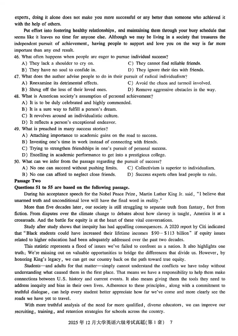 2025年12月六级三套真题带答案解析_最新更新，视频都在这_2026，6月六级速转存易和谐_讲义_就这样过英语六级真题+模拟