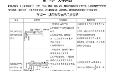 第一篇　专题六　第16讲　力学实验_04高考物理_2025年新高考资料_二轮复习_2025年高考物理大二轮_2025物理二轮专题复习教师用书Word版文档_第一篇　专题复习