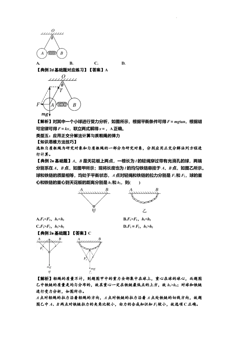 知识点6：弹力（解析版）_04高考物理_新高考复习资料_2024新高考复习资料_一轮复习资料_基础版2024届高考物理一轮复习讲义及对应练习_知识点6：弹力基础版