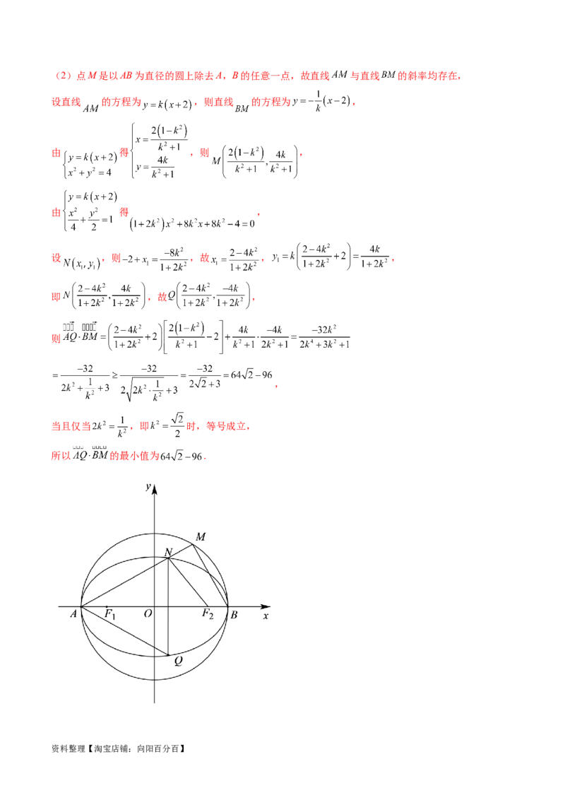 重难点突破10圆锥曲线中的向量问题（五大题型）（解析版）_02高考数学_新高考复习资料_2024年新高考资料_一轮复习资料_完2024年高考数学一轮复习讲练测(课件+讲义+练习)（新高考）