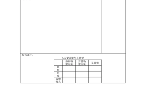 苏科初中物理八上《4.5望远镜与显微镜》word教案(4)_8上-初中物理苏科版(4)_赠送：旧版资料（和新版好多一样，仍具有很大参考价值）_02教案