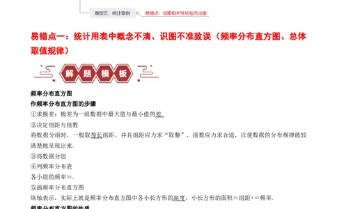 专题13统计（5大易错点分析+解题模板+举一反三+易错题通关）-备战2024年高考数学考试易错题（新高考专用）（原卷版）_新高考复习资料_2024年新高考资料_专项复习资料