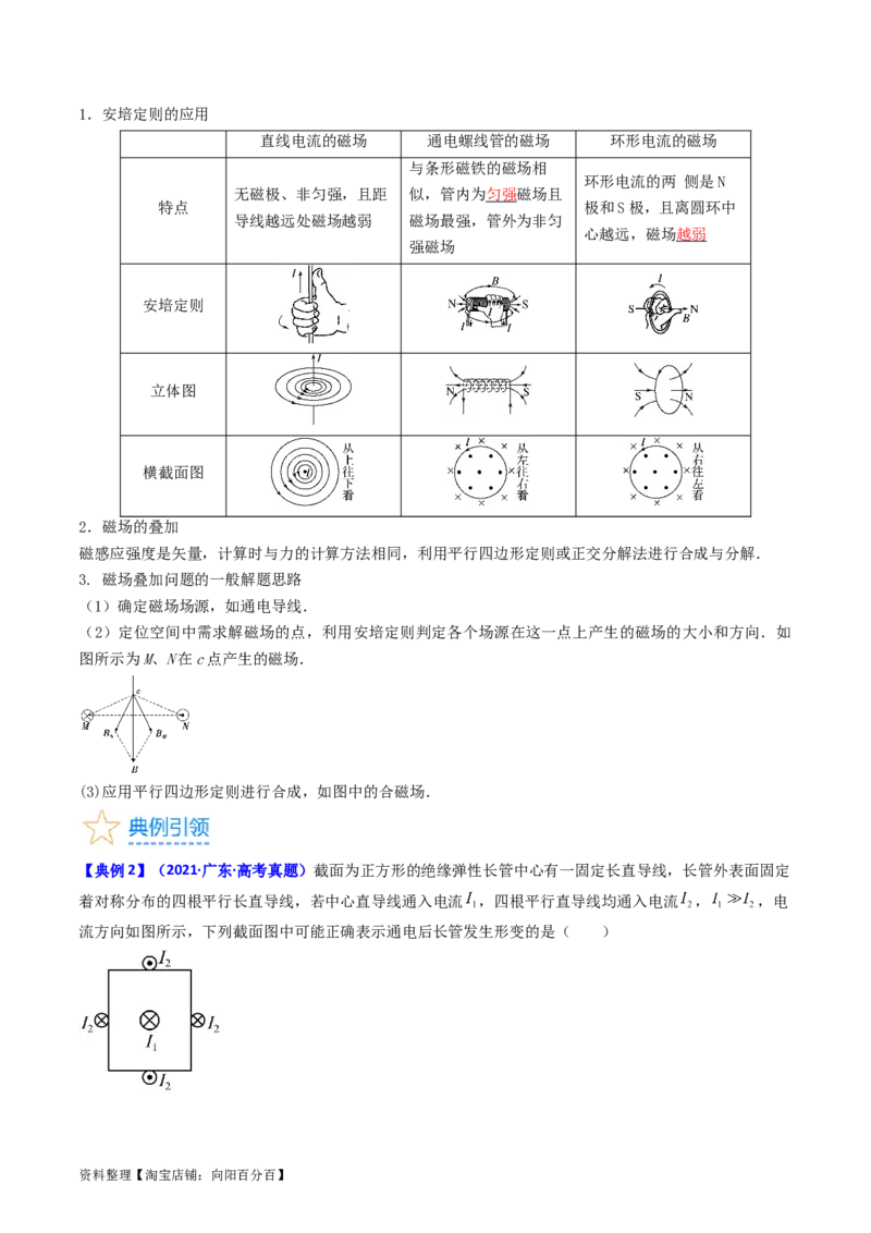 考点45磁场的描述磁场对电流的作用（核心考点精讲+分层精练）解析版_04高考物理_新高考复习资料_2024新高考复习资料_一轮复习资料
