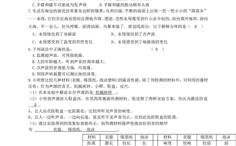 苏科初中物理八上《1.4人耳听不见的声音》word教案(1)_8上-初中物理苏科版(4)_赠送：旧版资料（和新版好多一样，仍具有很大参考价值）_02教案