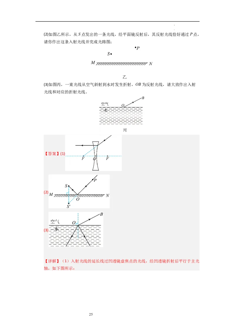 2.4光的反射（专题训练）十一大题型（解析版）_8上-初中物理苏科版(4)_03讲义