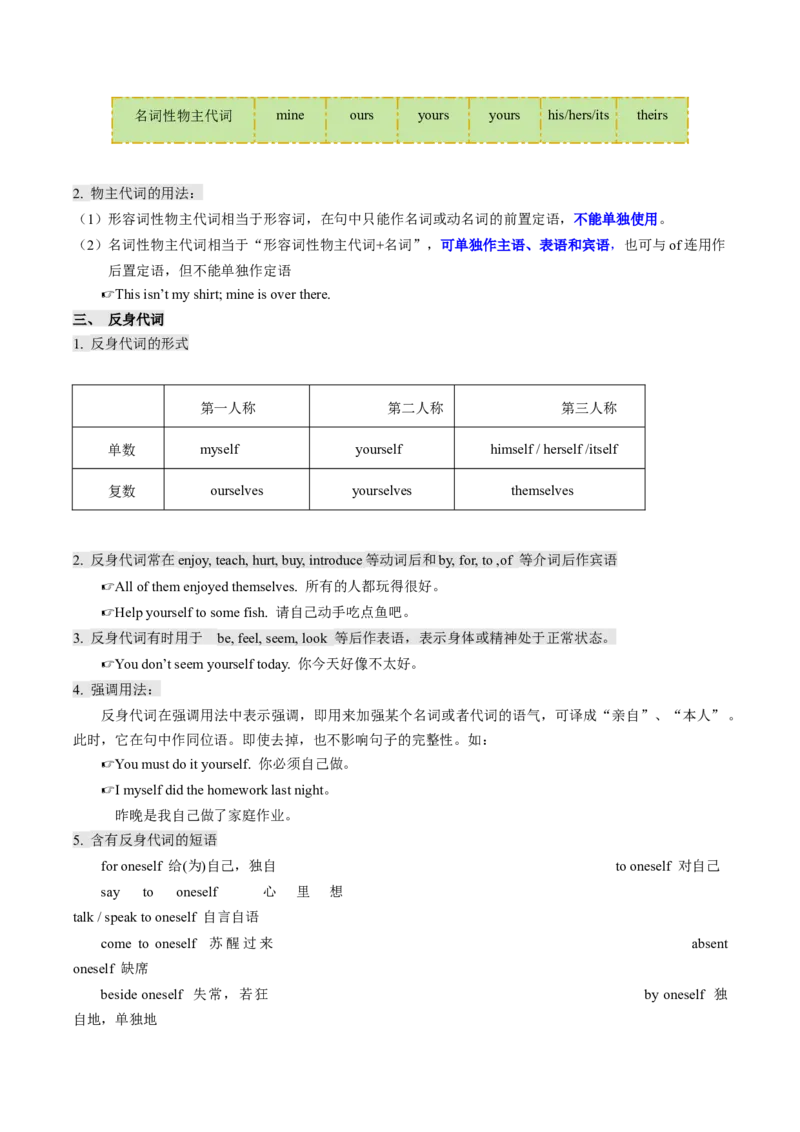 重难语法练01名词冠词介词代词及其它（原题版）_03高考英语_2025年新高考资料_二轮复习_2025年高考英语二轮热点题型归纳与变式演练（新高考通用）340016860_第四部分重点语法