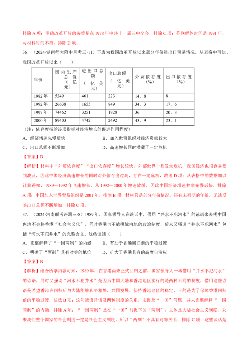 重难点08中国特色社会主义道路的开创与发展（解析版）_07高考历史_2024年新高考资料_3.2024专项复习_2024年高考历史热点&middot;重点&middot;难点专练（新高考专用）