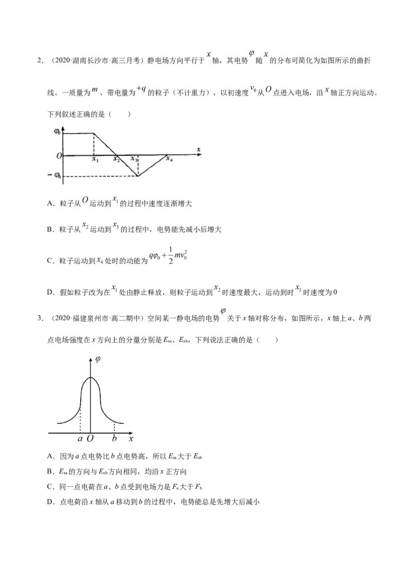 解密08静电场（原卷版）-高频考点解密2021年高考物理二轮复习讲义+分层训练_04高考物理_新高考复习资料_2021年新高考资料_高频考点解密2021年高考物理二轮复习讲义+分层训练