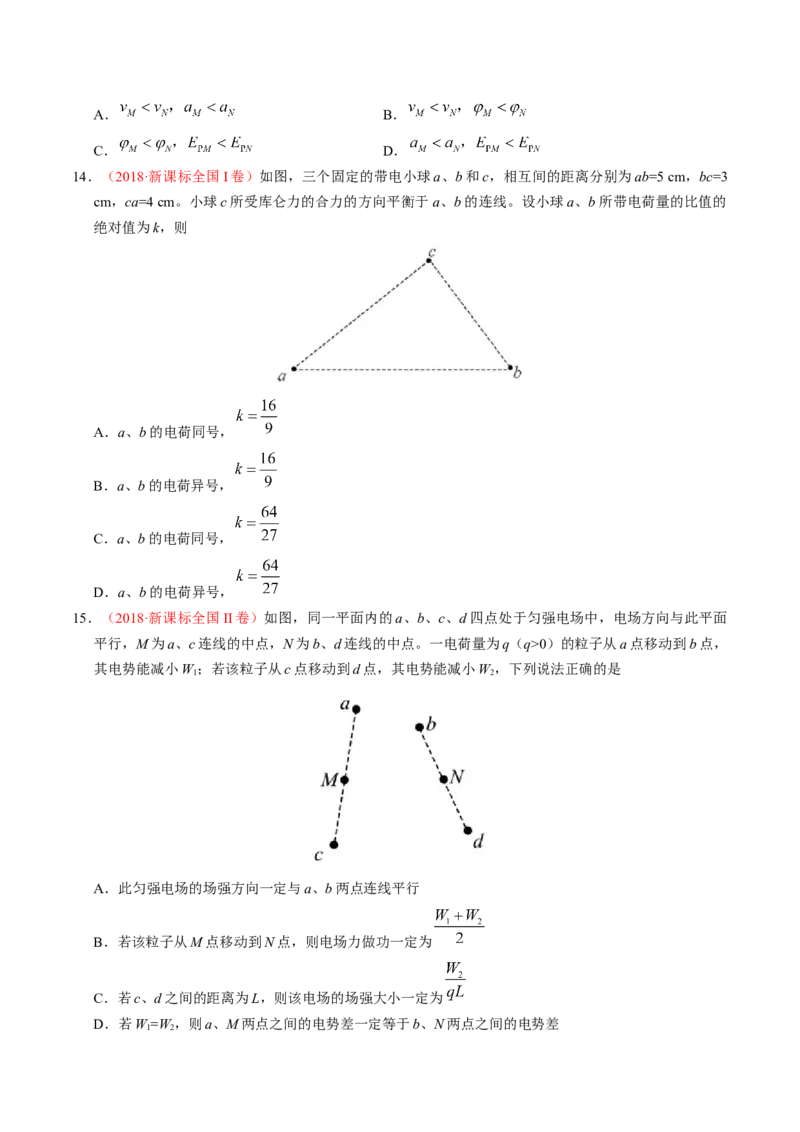 解密08静电场（原卷版）-高频考点解密2021年高考物理二轮复习讲义+分层训练_04高考物理_新高考复习资料_2021年新高考资料_高频考点解密2021年高考物理二轮复习讲义+分层训练