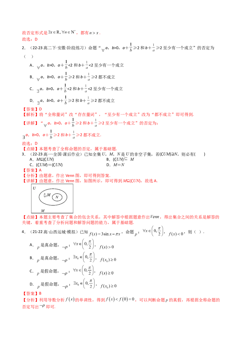 专题02常用逻辑用语归类（解析版）_新高考复习资料_2025年新高考复习_2025年高考数学一轮复习知识清单_题型必备&middot;冲高分