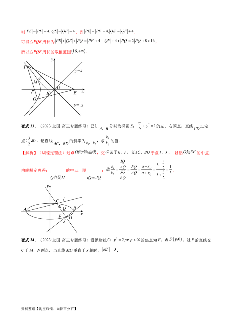 重难点突破09一类与斜率和、差、商、积问题的探究（四大题型）（解析版）_02高考数学_新高考复习资料_2024年新高考资料_一轮复习资料_❤有更新第八章平面解析几何
