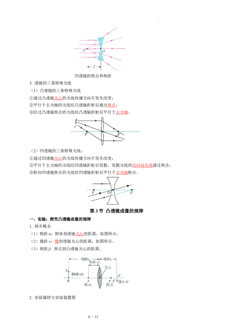 第三章光的折射透镜（知识清单）教师版_8上-初中物理苏科版(4)_06知识清单（齐全）_第2套