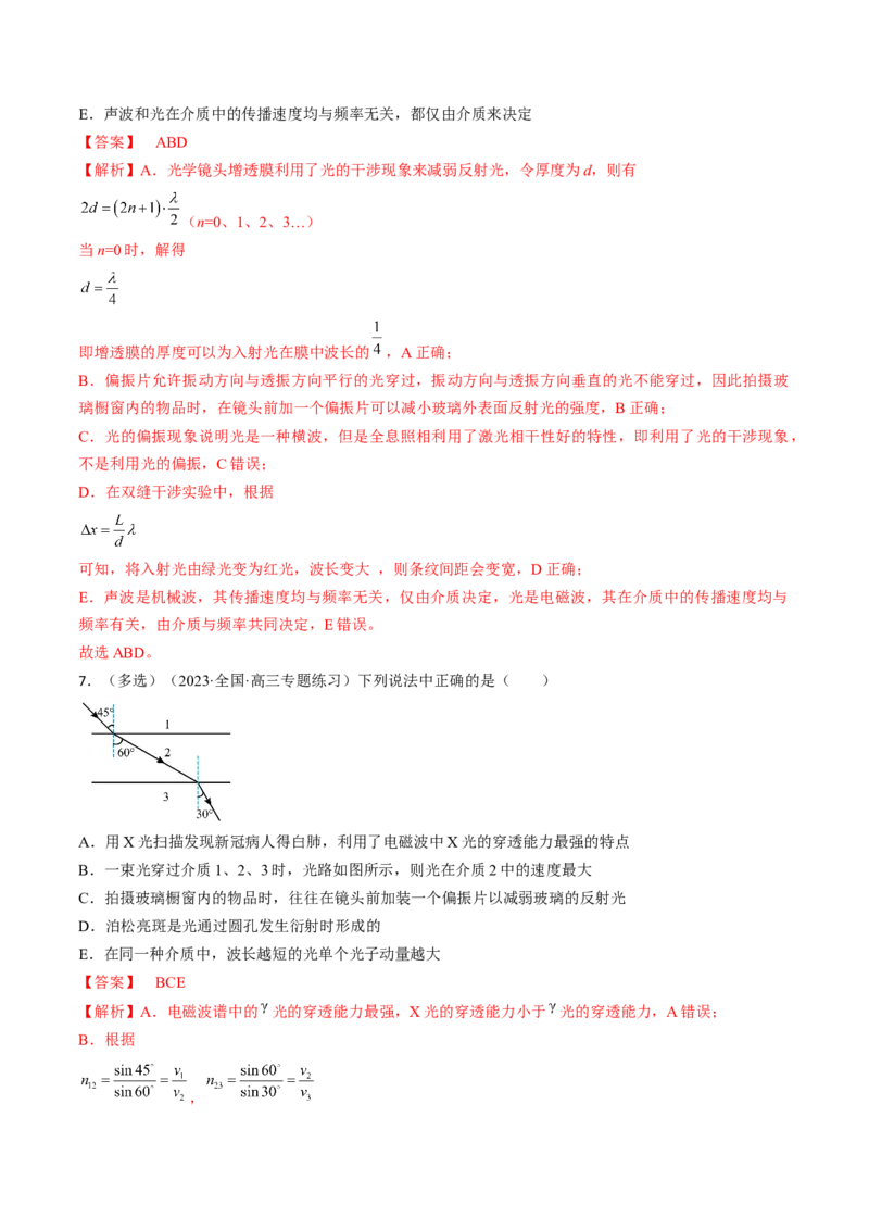 考点65光的干涉、衍射和偏振（解析版）_04高考物理_通用版（老高考）复习资料_2024年复习资料_完备战2024年高考物理一轮复习考点帮（全国通用）_答案解析版