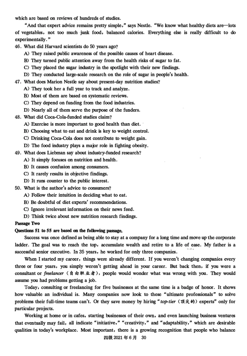 2021年06月四级真题第2套可复制可划线查词_英语四六级保存避免失效_最新更新，视频都在这_2026，6月六级速转存易和谐_0、2025年12月六级_00.学丞六级全程班刘晓燕_00讲义资料