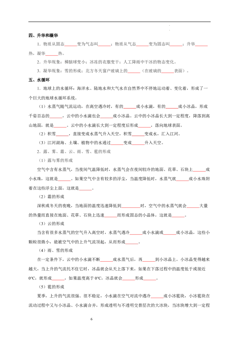 第四章物态变化速记清单（原卷版）_8上-初中物理苏科版(4)_06知识清单（齐全）_第1套