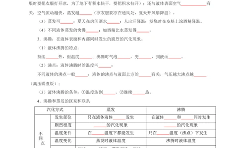 第四章物态变化速记清单（原卷版）_8上-初中物理苏科版(4)_06知识清单（齐全）_第1套