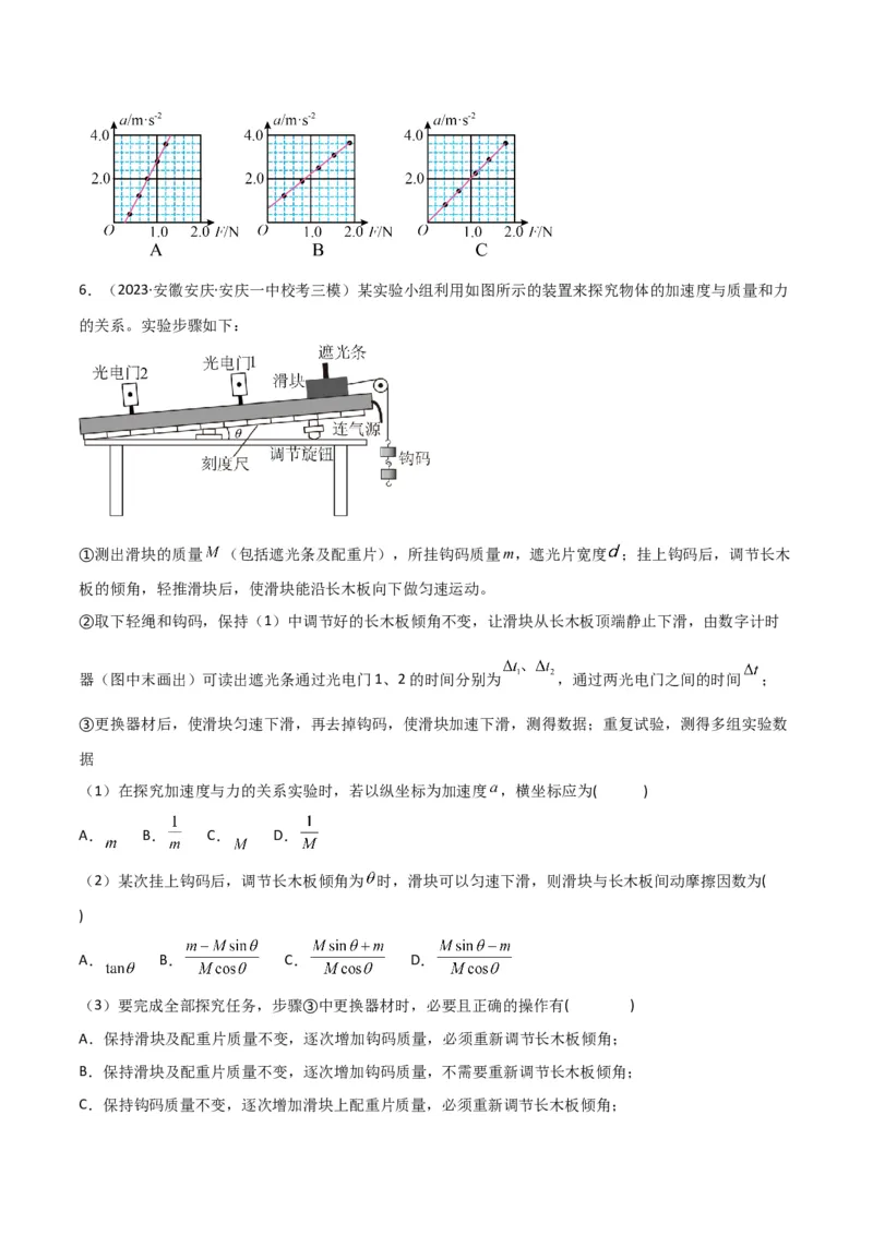 考点巩固卷80力学实验（原卷版）_04高考物理_新高考复习资料_2024新高考复习资料_一轮复习资料_完2024年高考物理一轮复习考点通关卷（新高考通用）_考点巩固卷_物理实验