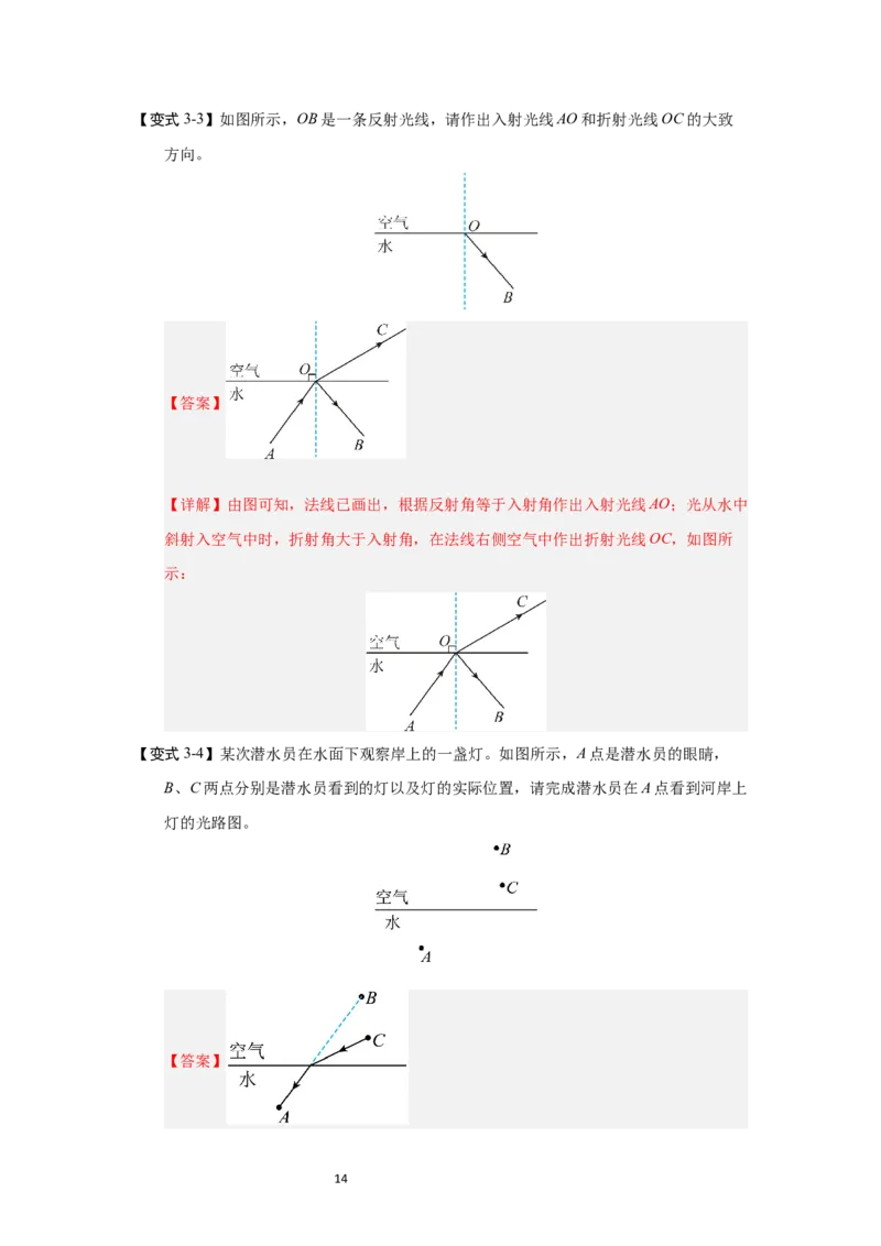 3.1光的折射（知识解读）（解析版）_8上-初中物理苏科版(4)_03讲义