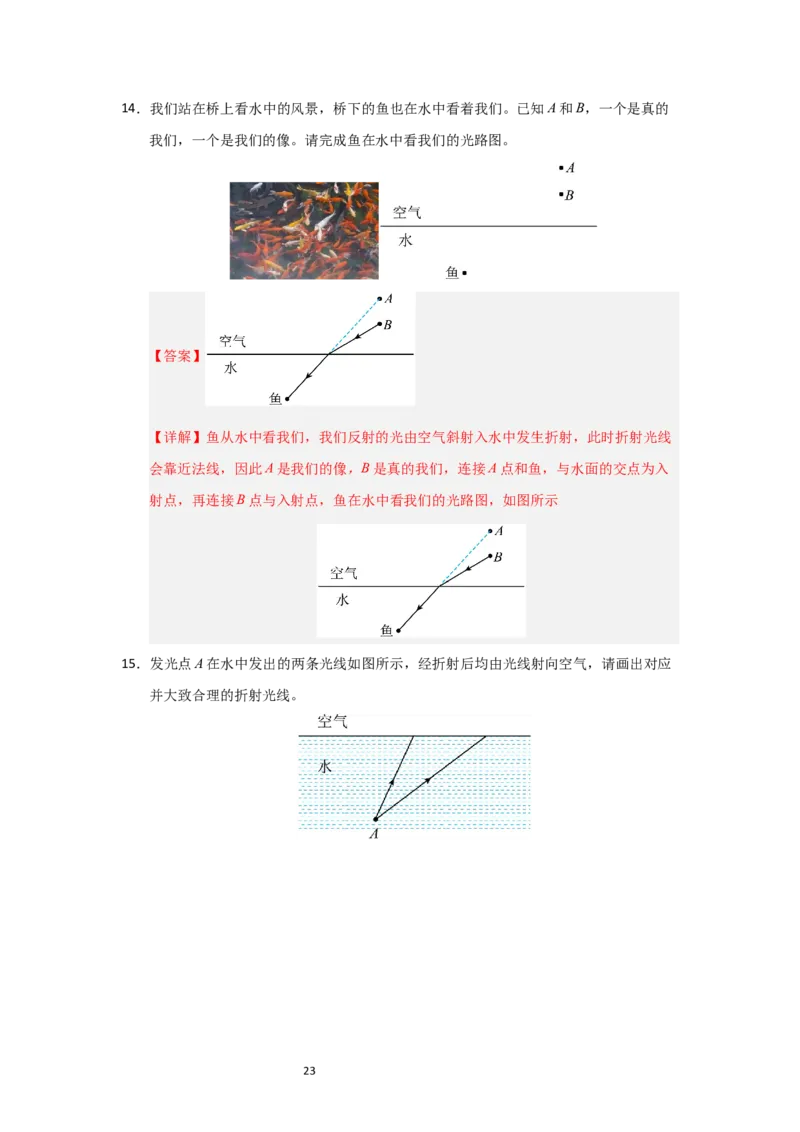 3.1光的折射（知识解读）（解析版）_8上-初中物理苏科版(4)_03讲义