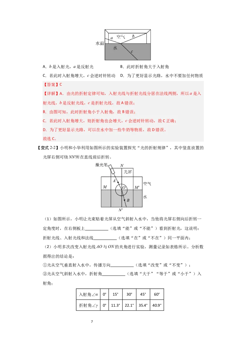 3.1光的折射（知识解读）（解析版）_8上-初中物理苏科版(4)_03讲义