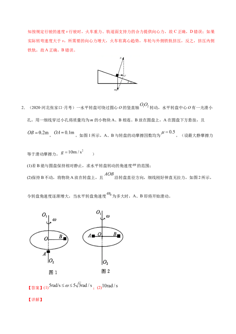 解密04曲线运动（解析版）-高频考点解密2021年高考物理二轮复习讲义+分层训练_04高考物理_新高考复习资料_2021年新高考资料_高频考点解密2021年高考物理二轮复习讲义+分层训练
