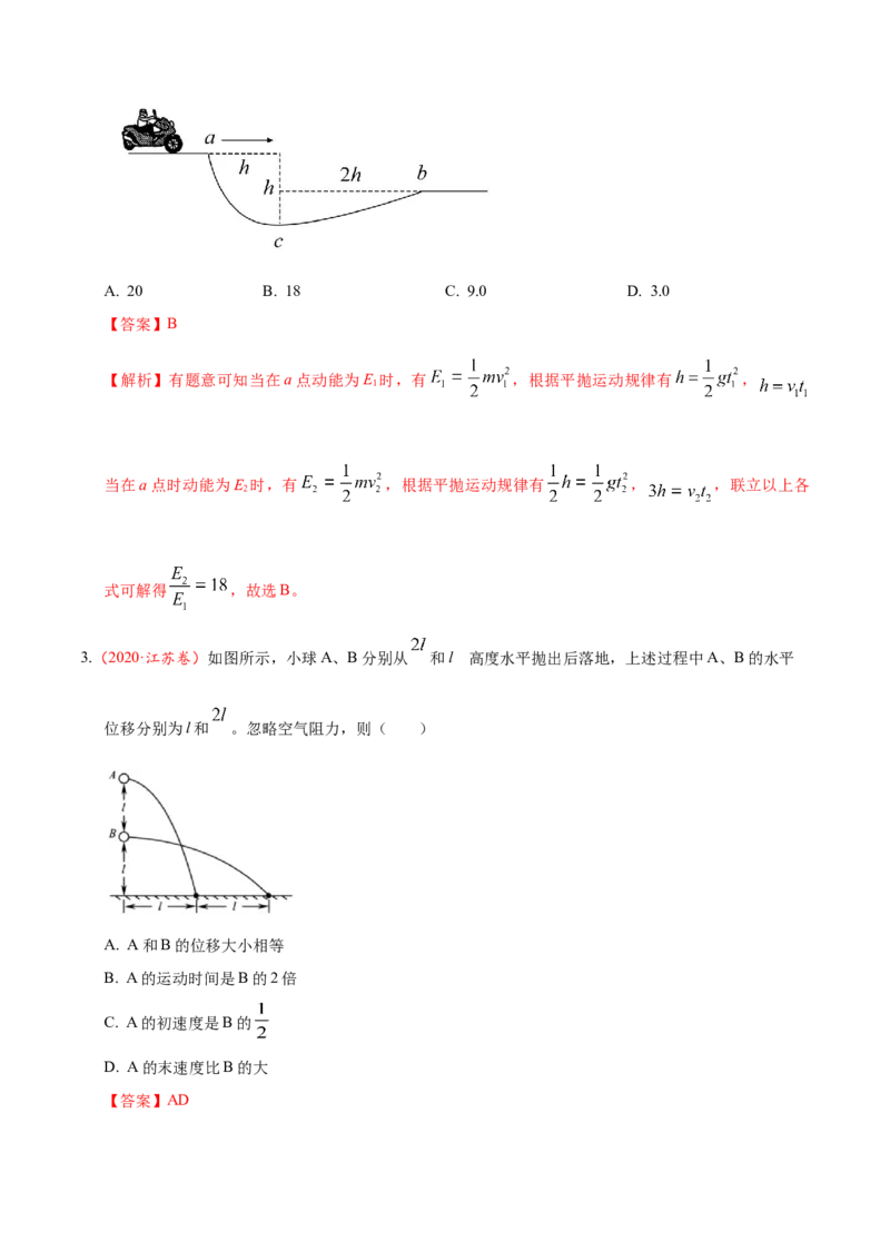 解密04曲线运动（解析版）-高频考点解密2021年高考物理二轮复习讲义+分层训练_04高考物理_新高考复习资料_2021年新高考资料_高频考点解密2021年高考物理二轮复习讲义+分层训练