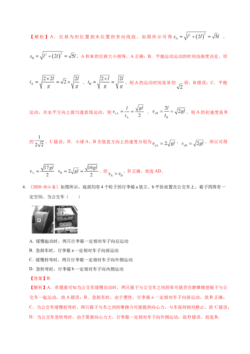 解密04曲线运动（解析版）-高频考点解密2021年高考物理二轮复习讲义+分层训练_04高考物理_新高考复习资料_2021年新高考资料_高频考点解密2021年高考物理二轮复习讲义+分层训练