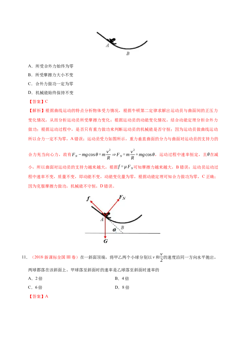 解密04曲线运动（解析版）-高频考点解密2021年高考物理二轮复习讲义+分层训练_04高考物理_新高考复习资料_2021年新高考资料_高频考点解密2021年高考物理二轮复习讲义+分层训练