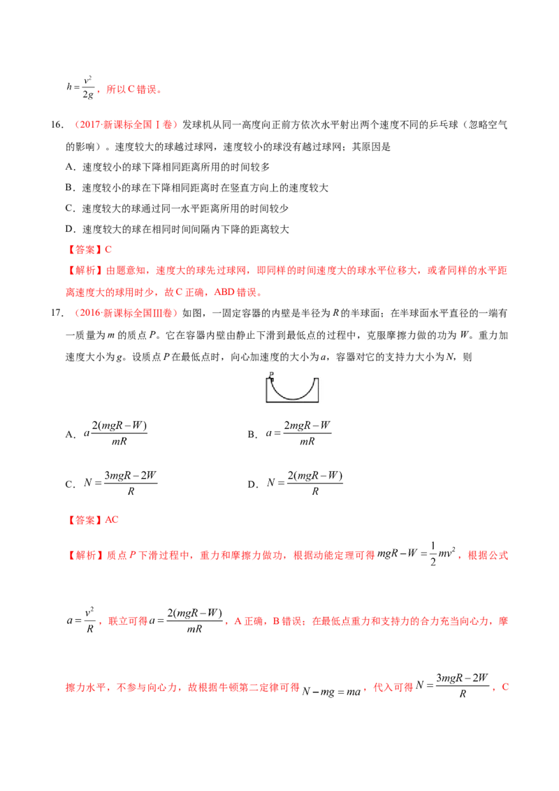 解密04曲线运动（解析版）-高频考点解密2021年高考物理二轮复习讲义+分层训练_04高考物理_新高考复习资料_2021年新高考资料_高频考点解密2021年高考物理二轮复习讲义+分层训练