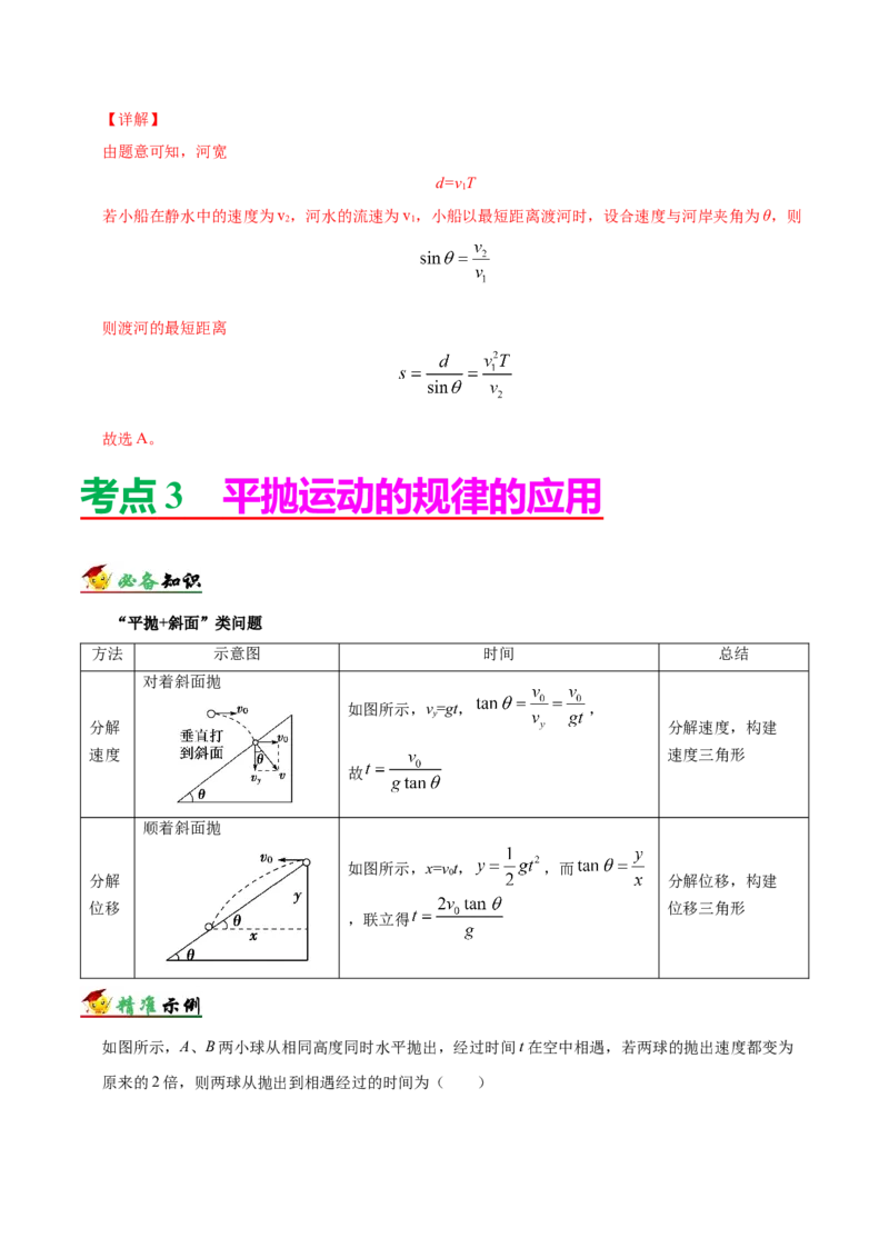 解密04曲线运动（解析版）-高频考点解密2021年高考物理二轮复习讲义+分层训练_04高考物理_新高考复习资料_2021年新高考资料_高频考点解密2021年高考物理二轮复习讲义+分层训练