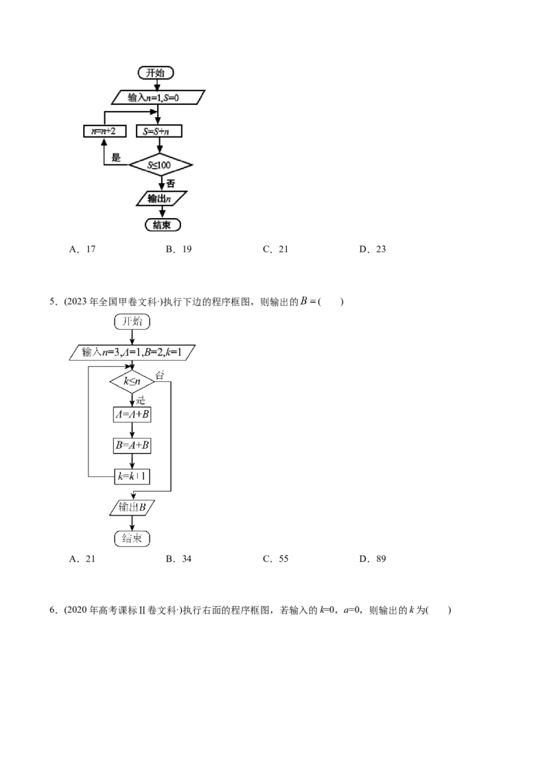 专题16算法初步（原卷版）_通用版（老高考）复习资料_2024年复习资料_完五年（2019-2023）高考真题分项汇编（全国通用）