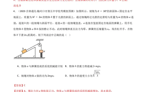 考点巩固卷40弹簧模型与能量结合的综合应用（解析版）_04高考物理_新高考复习资料_2024新高考复习资料_一轮复习资料_完2024年高考物理一轮复习考点通关卷（新高考通用）_力学部分