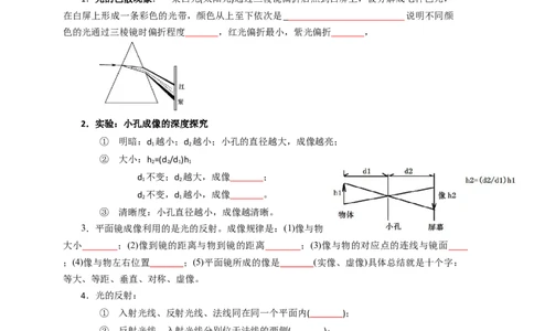 3.6光现象实验专题(原卷版)_8上-初中物理苏科版(4)_赠送：旧版资料（和新版好多一样，仍具有很大参考价值）_03讲义_3.6光现象实验专题