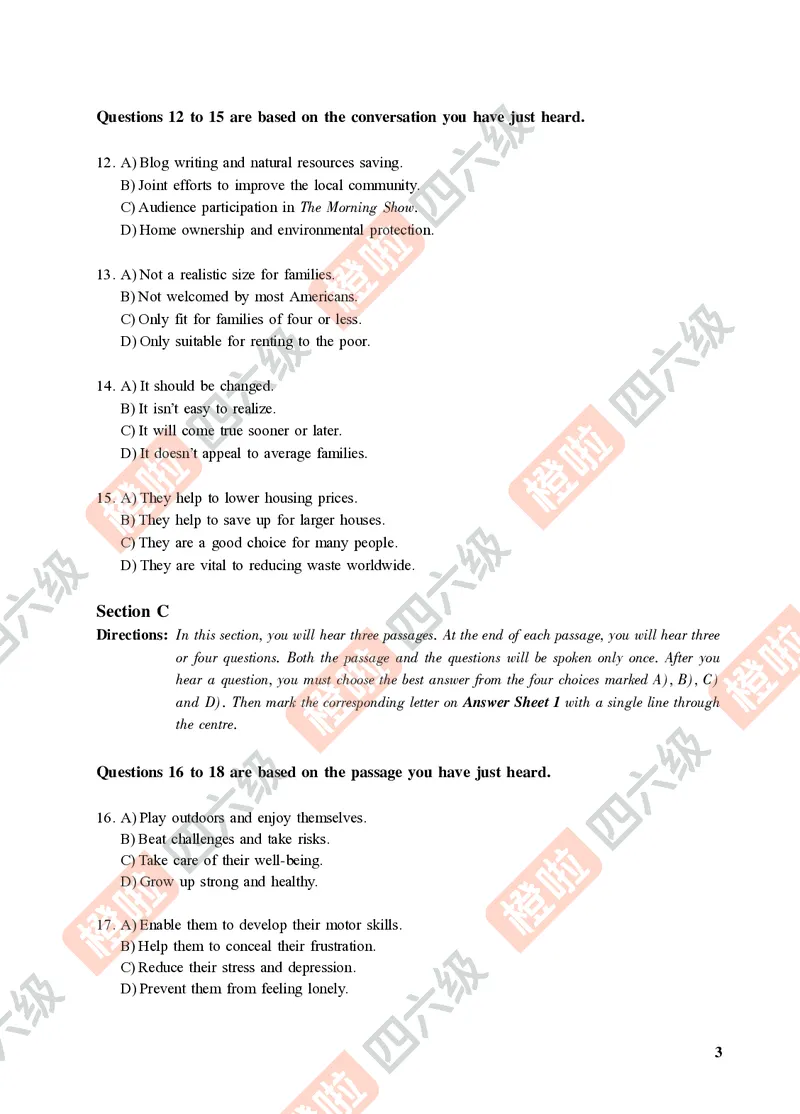 01.2024年12月四级（第一套）-试题6-12_英语四六级保存避免失效_最新更新，视频都在这_2026、6月四级速转存易和谐_0、2025年12月四级_06.橙啦四级全程班石雷鹏_00.讲义_真题_24年12月