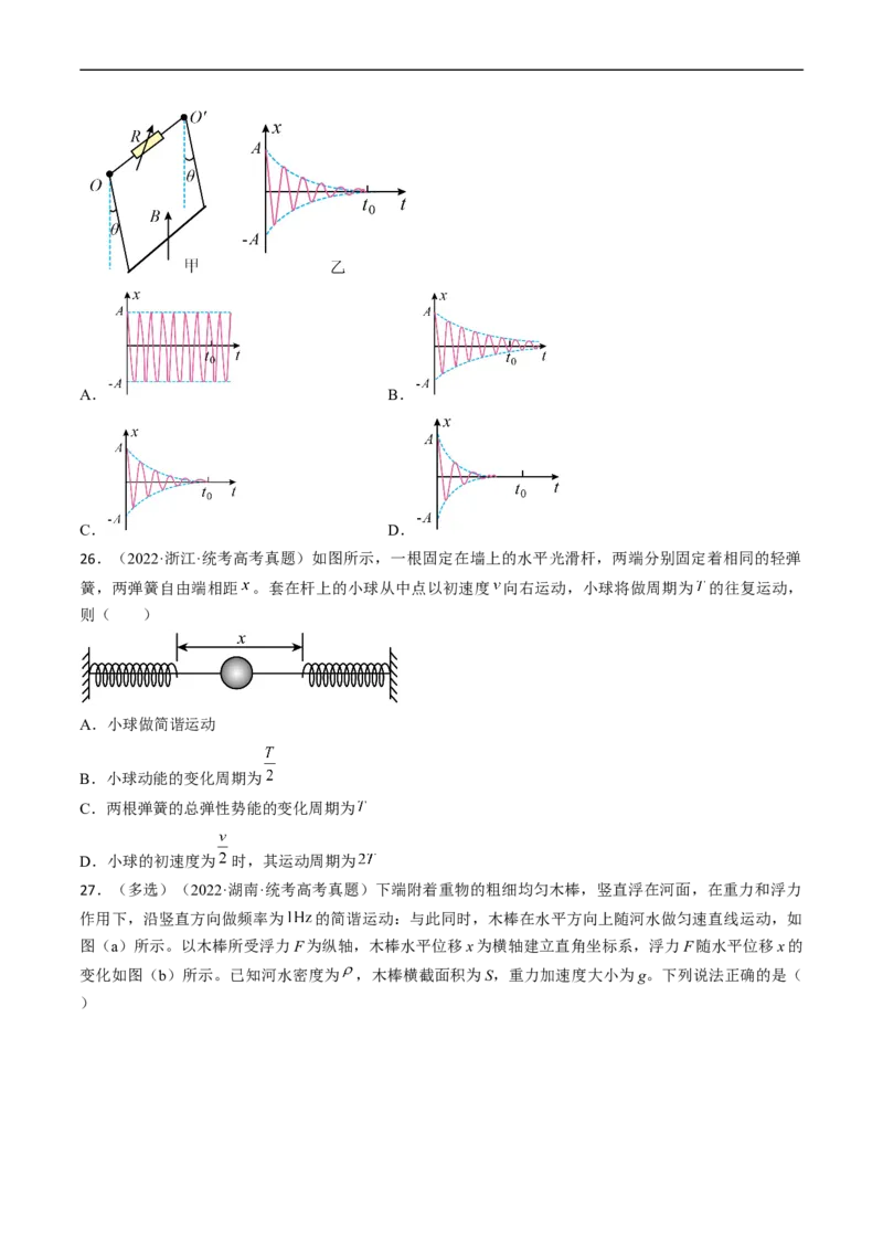 考点61机械振动（原卷版）_04高考物理_通用版（老高考）复习资料_2024年复习资料_完备战2024年高考物理一轮复习考点帮（全国通用）