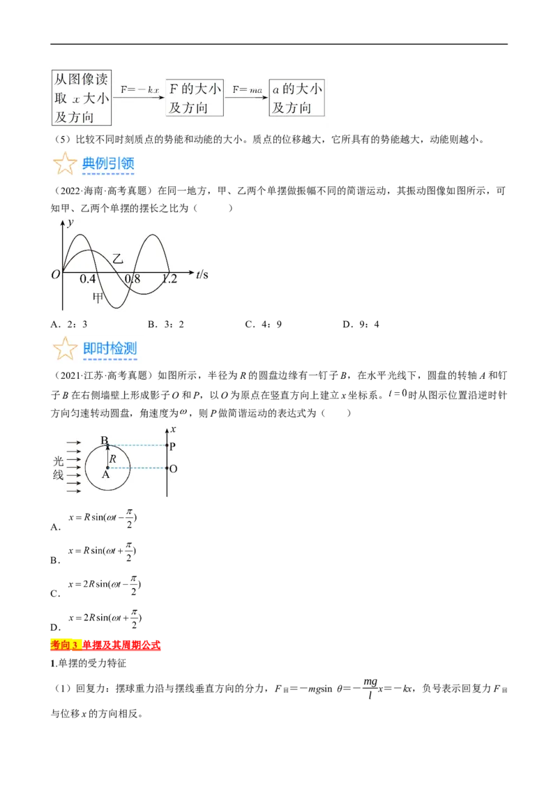 考点61机械振动（原卷版）_04高考物理_通用版（老高考）复习资料_2024年复习资料_完备战2024年高考物理一轮复习考点帮（全国通用）