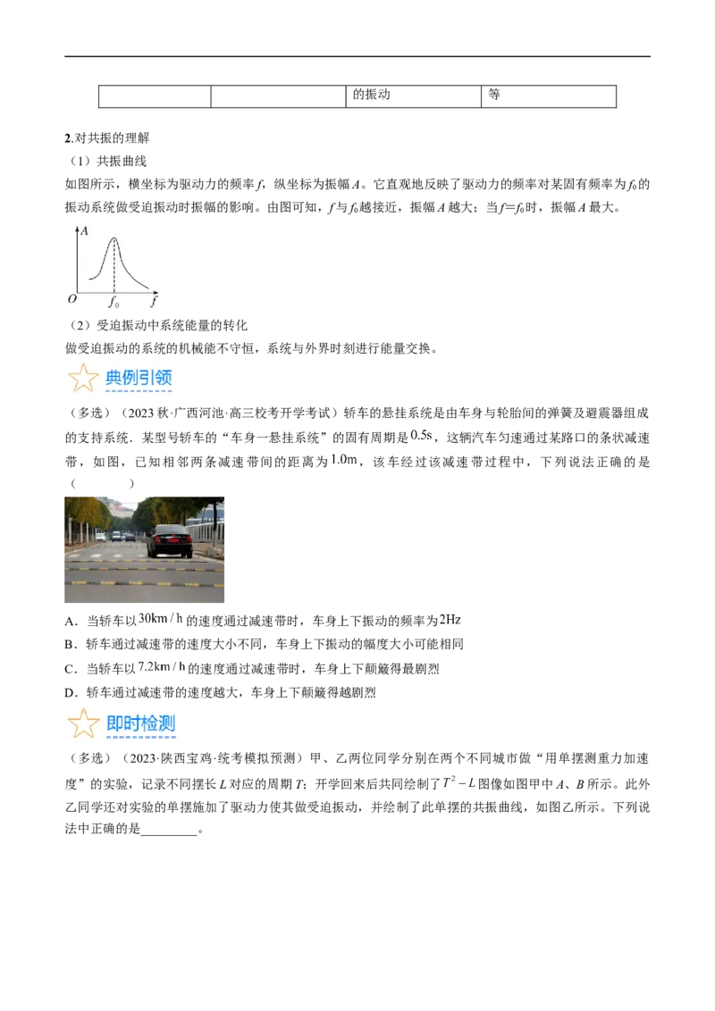 考点61机械振动（原卷版）_04高考物理_通用版（老高考）复习资料_2024年复习资料_完备战2024年高考物理一轮复习考点帮（全国通用）