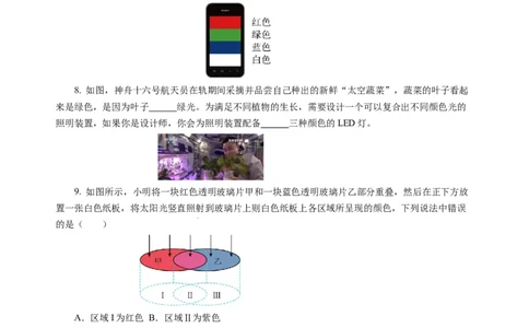 2.1光的色彩（分层作业）（原卷版）_8上-初中物理苏科版(4)_01课件+练习（齐全）_练习_2.1光的色彩（分层作业）-上好课八年级物理上册同步高效课堂（苏科版2024）