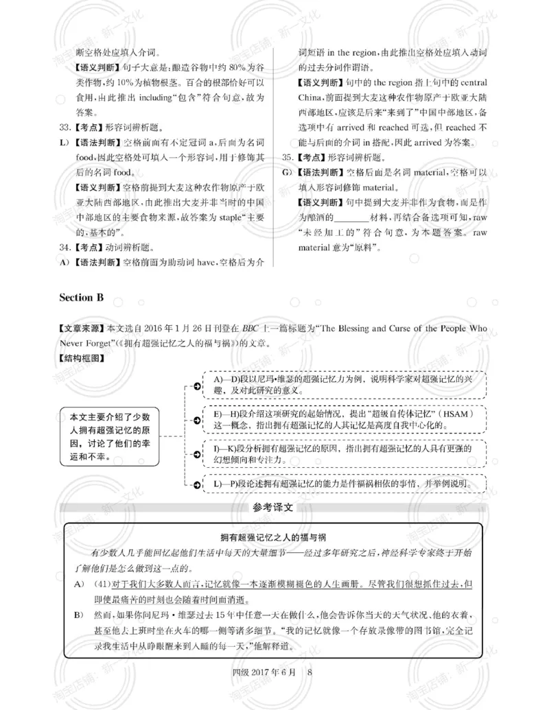 2017.06英语四级解析第1套_英语四六级保存避免失效_最新更新，视频都在这_2026，6月六级速转存易和谐_0、2025年12月六级_00.学丞六级全程班刘晓燕_00讲义资料_四六级历年真题汇总(1)